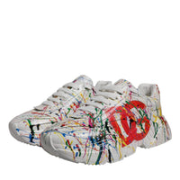 Dolce & Gabbana White Daymaster Hand Painted Sneakers Shoes