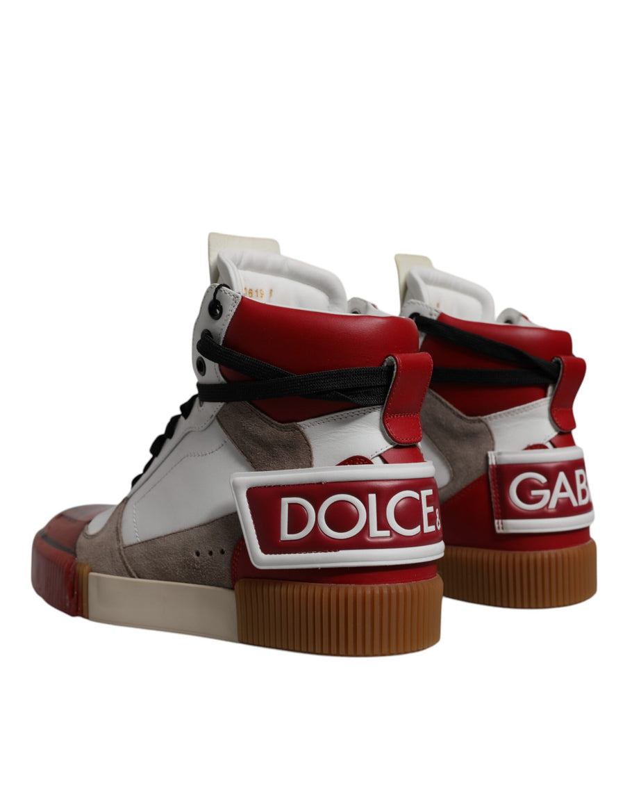 Dolce & Gabbana Multicolor Leather High Top Sneakers Shoes