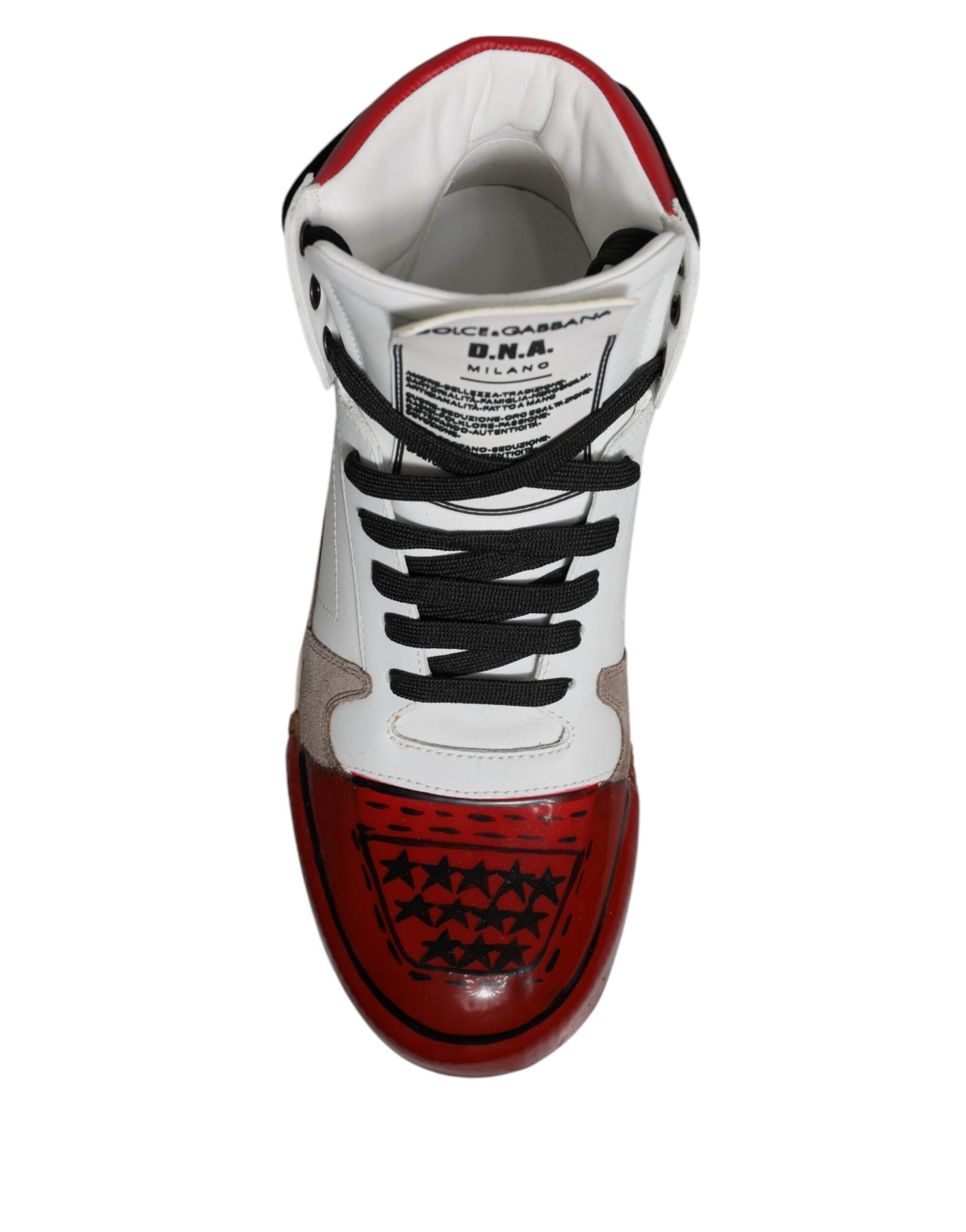 Dolce &amp; Gabbana Multicolor Leather High Top Sneakers Shoes