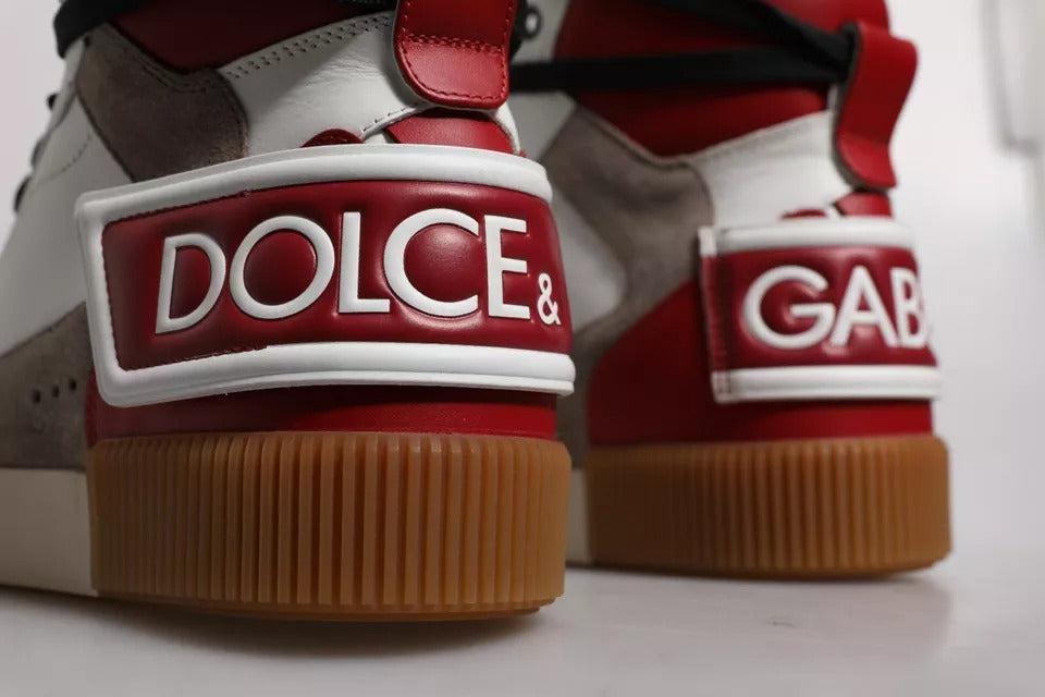 Dolce &amp; Gabbana Multicolor Leather High Top Sneakers Shoes