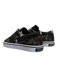 Dolce & Gabbana Black Tropical Print Low Top Sneakers Shoes