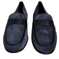 Dolce & Gabbana Blue Suede Leather Shoes Loafer Moccasin Shoes