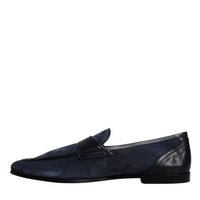 Dolce & Gabbana Blue Suede Leather Shoes Loafer Moccasin Shoes