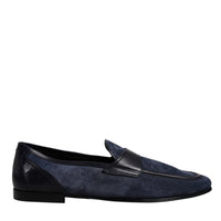 Dolce & Gabbana Blue Suede Leather Shoes Loafer Moccasin Shoes