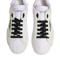 Dolce & Gabbana White Portofino Logo Low Top Sneakers Shoes