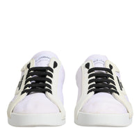 Dolce & Gabbana White Portofino Logo Low Top Sneakers Shoes