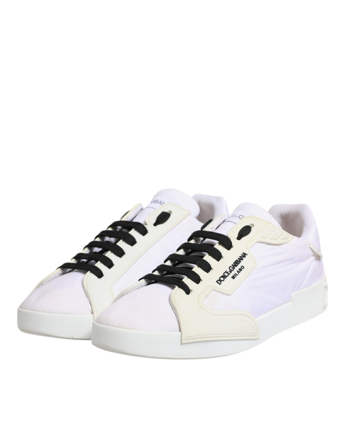 Dolce & Gabbana White Portofino Logo Low Top Sneakers Shoes