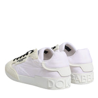 Dolce & Gabbana White Portofino Logo Low Top Sneakers Shoes