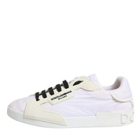 Dolce & Gabbana White Portofino Logo Low Top Sneakers Shoes