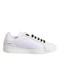 Dolce & Gabbana White Portofino Logo Low Top Sneakers Shoes