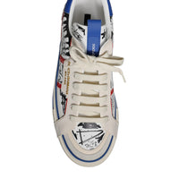 Dolce & Gabbana White Leather Graffiti Custom 2.Zero Sneakers Shoes