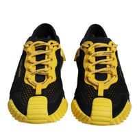 Dolce & Gabbana Black Yellow Low Top NS1 Sneakers Shoes