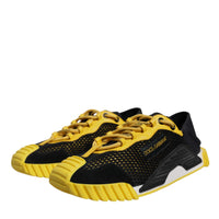 Dolce & Gabbana Black Yellow Low Top NS1 Sneakers Shoes