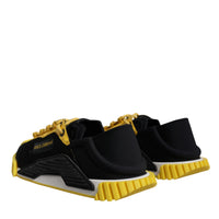 Dolce & Gabbana Black Yellow Low Top NS1 Sneakers Shoes