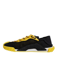 Dolce & Gabbana Black Yellow Low Top NS1 Sneakers Shoes