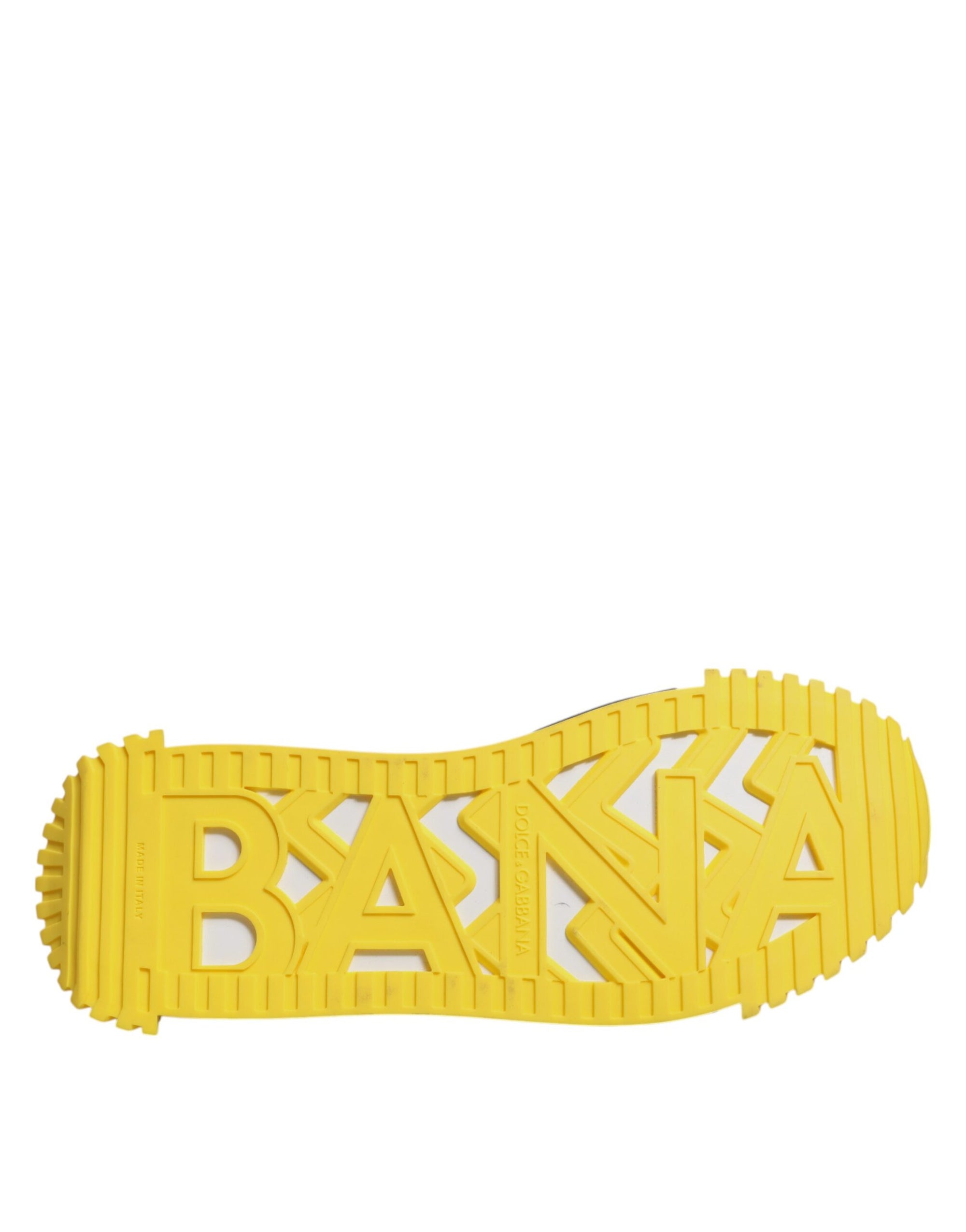 Dolce &amp; Gabbana Black Yellow Low Top NS1 Sneakers Shoes