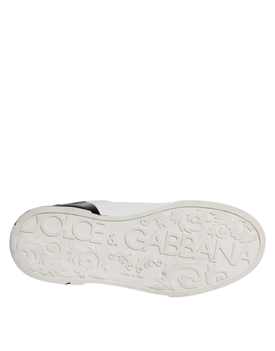 Dolce & Gabbana White Black Logo Portofino Sneaker Shoes