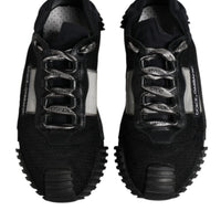 Dolce & Gabbana Black Nylon Lace Up Low Top NS1 Sneakers Shoes