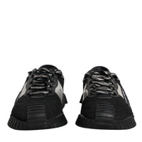 Dolce & Gabbana Black Nylon Lace Up Low Top NS1 Sneakers Shoes