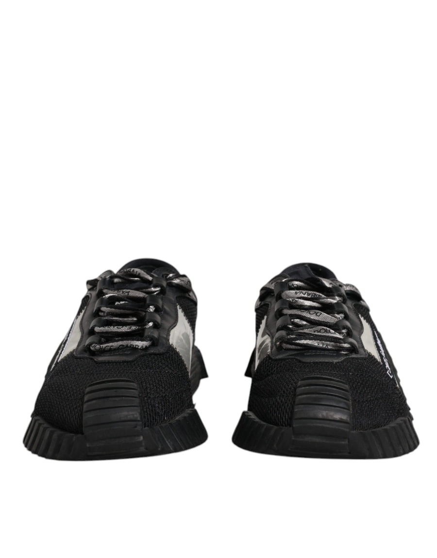 Dolce & Gabbana Black Nylon Lace Up Low Top NS1 Sneakers Shoes