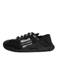 Dolce & Gabbana Black Nylon Lace Up Low Top NS1 Sneakers Shoes