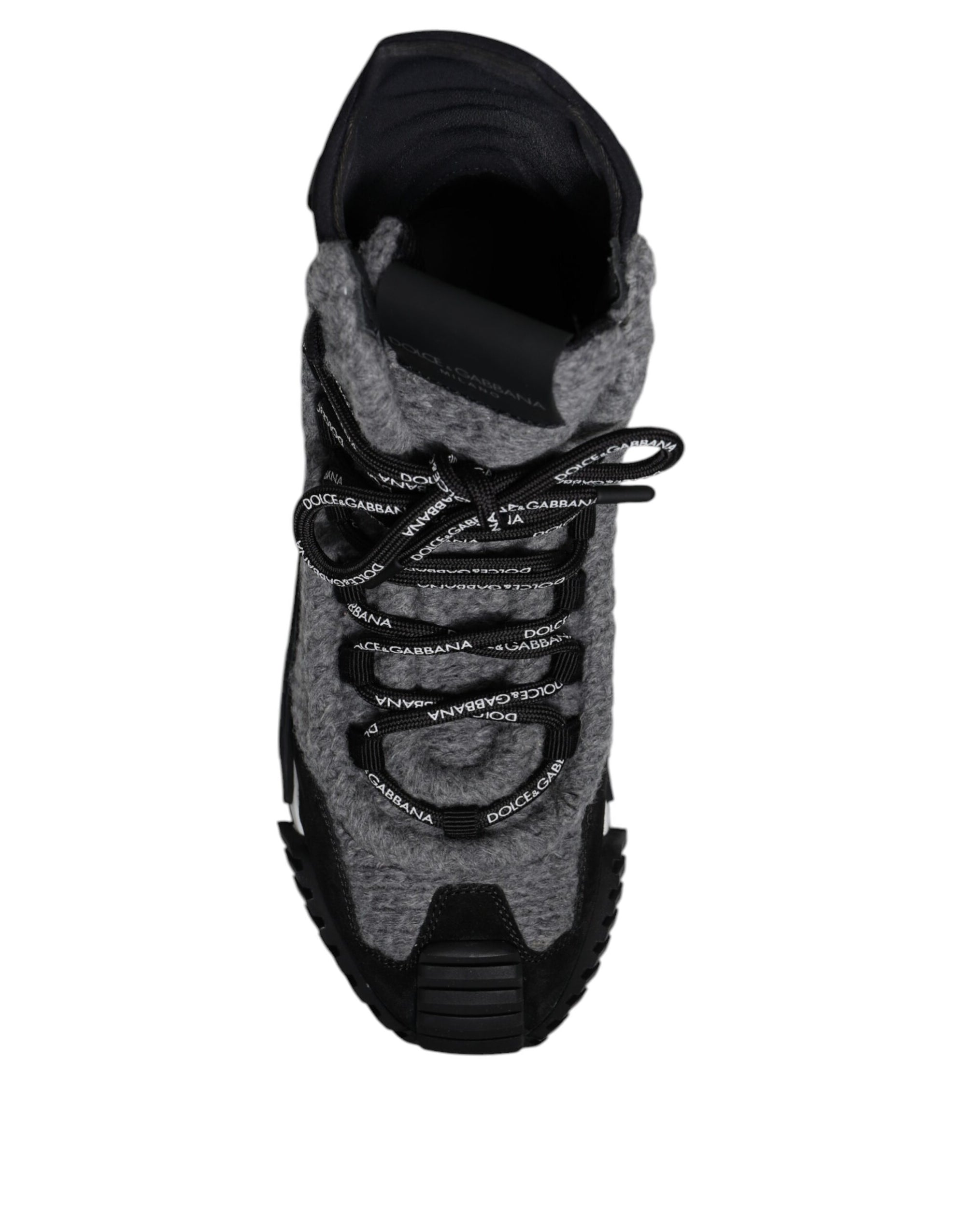 Dolce &amp; Gabbana Gray Black NS1 High Top Boots Sneakers Shoes