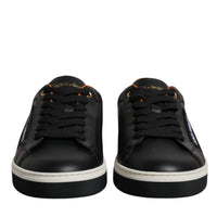 Dolce & Gabbana Black Leather Low Top Men Sneakers Shoes