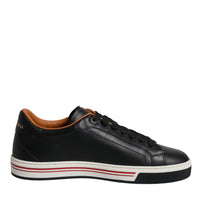 Dolce & Gabbana Black Leather Low Top Men Sneakers Shoes