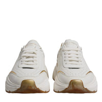 Dolce & Gabbana White Gold DAYMASTER Leather Sneakers Shoes