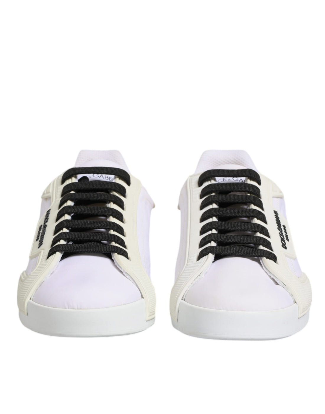 Dolce & Gabbana White Portofino Logo Low Top Sneakers Shoes