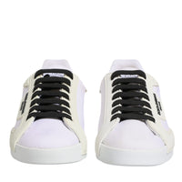 Dolce & Gabbana White Portofino Logo Low Top Sneakers Shoes