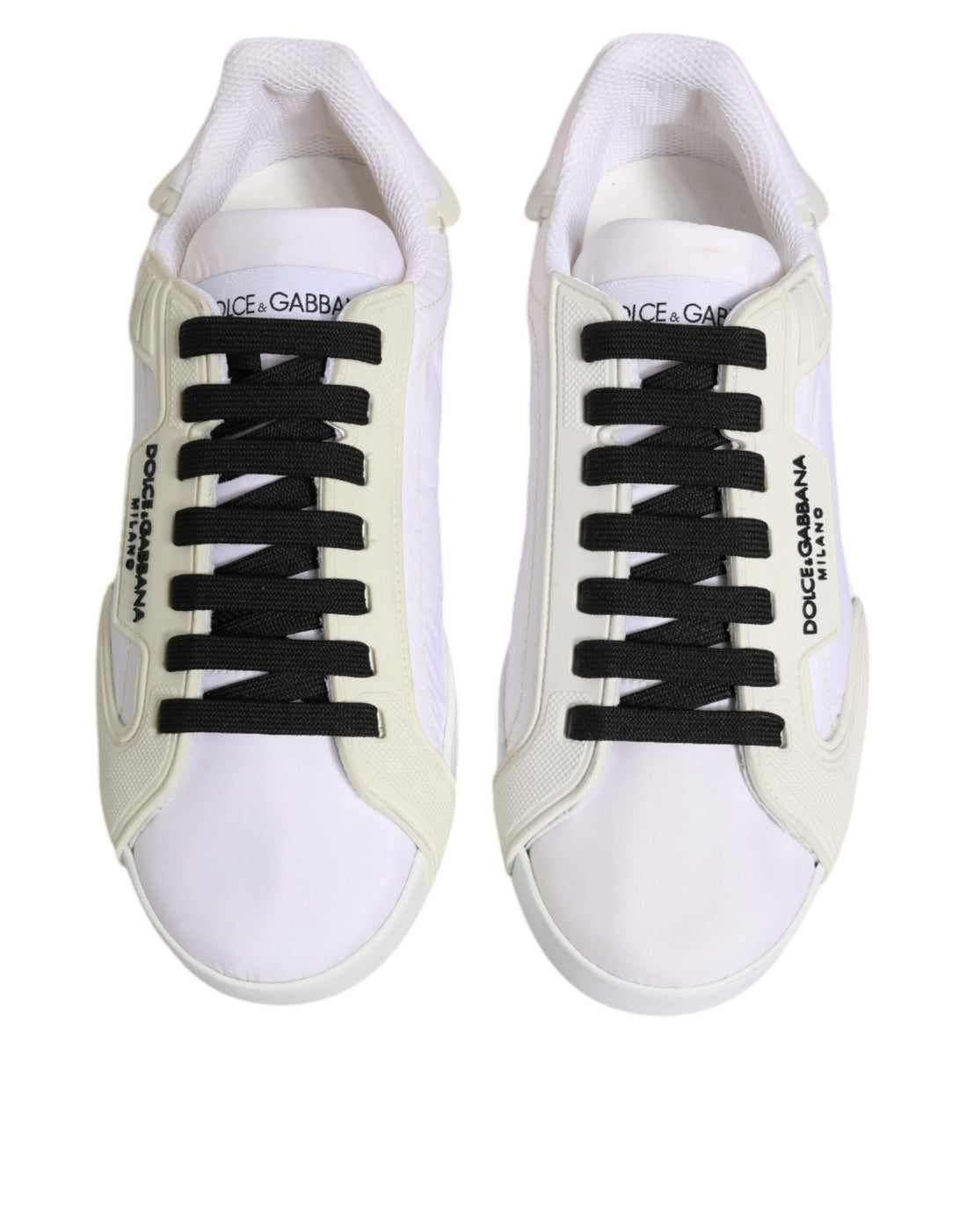 Dolce & Gabbana White Portofino Logo Low Top Sneakers Shoes