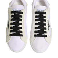 Dolce & Gabbana White Portofino Logo Low Top Sneakers Shoes