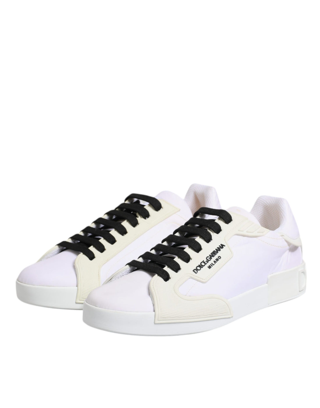 Dolce & Gabbana White Portofino Logo Low Top Sneakers Shoes