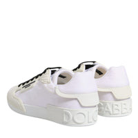 Dolce & Gabbana White Portofino Logo Low Top Sneakers Shoes