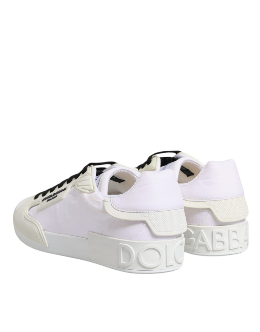 Dolce & Gabbana White Portofino Logo Low Top Sneakers Shoes