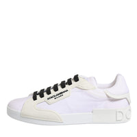 Dolce & Gabbana White Portofino Logo Low Top Sneakers Shoes