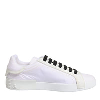 Dolce & Gabbana White Portofino Logo Low Top Sneakers Shoes