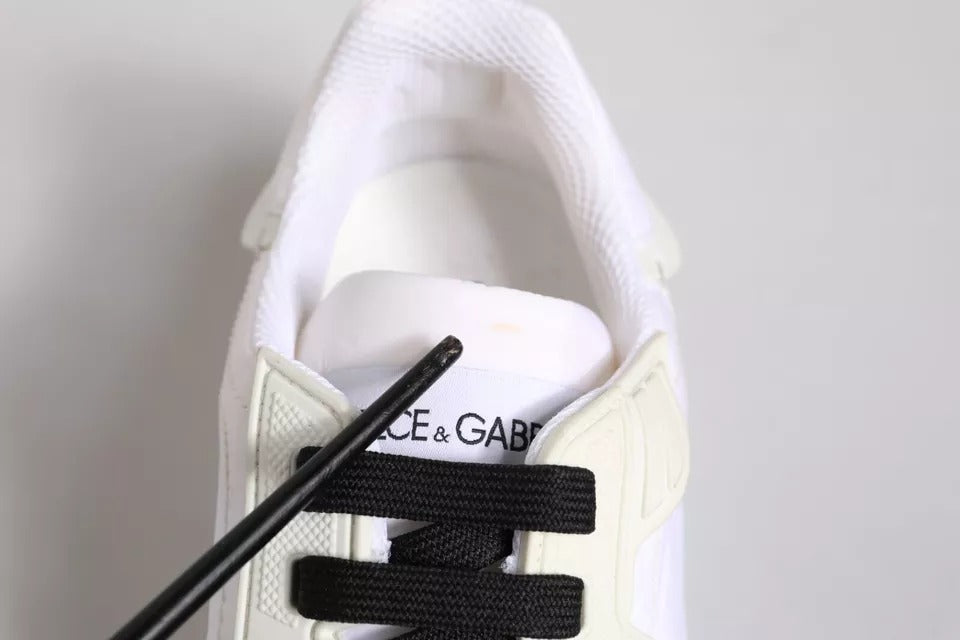 Dolce & Gabbana White Portofino Logo Low Top Sneakers Shoes