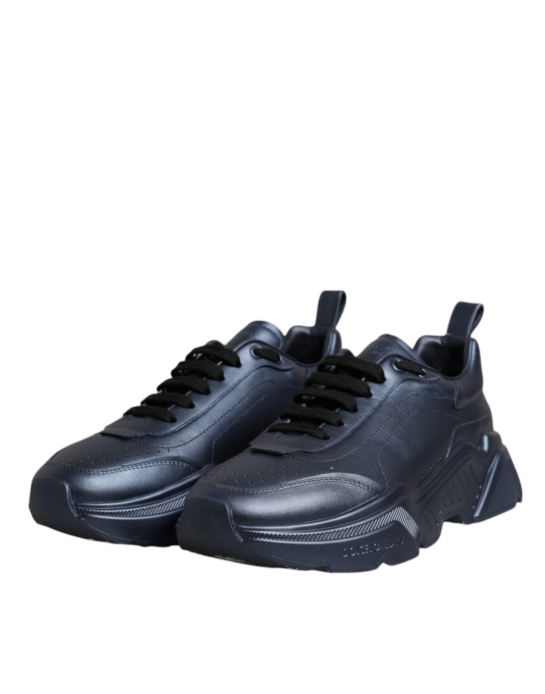 Dolce & Gabbana Dark Blue DAYMASTER Leather Sneakers Shoes