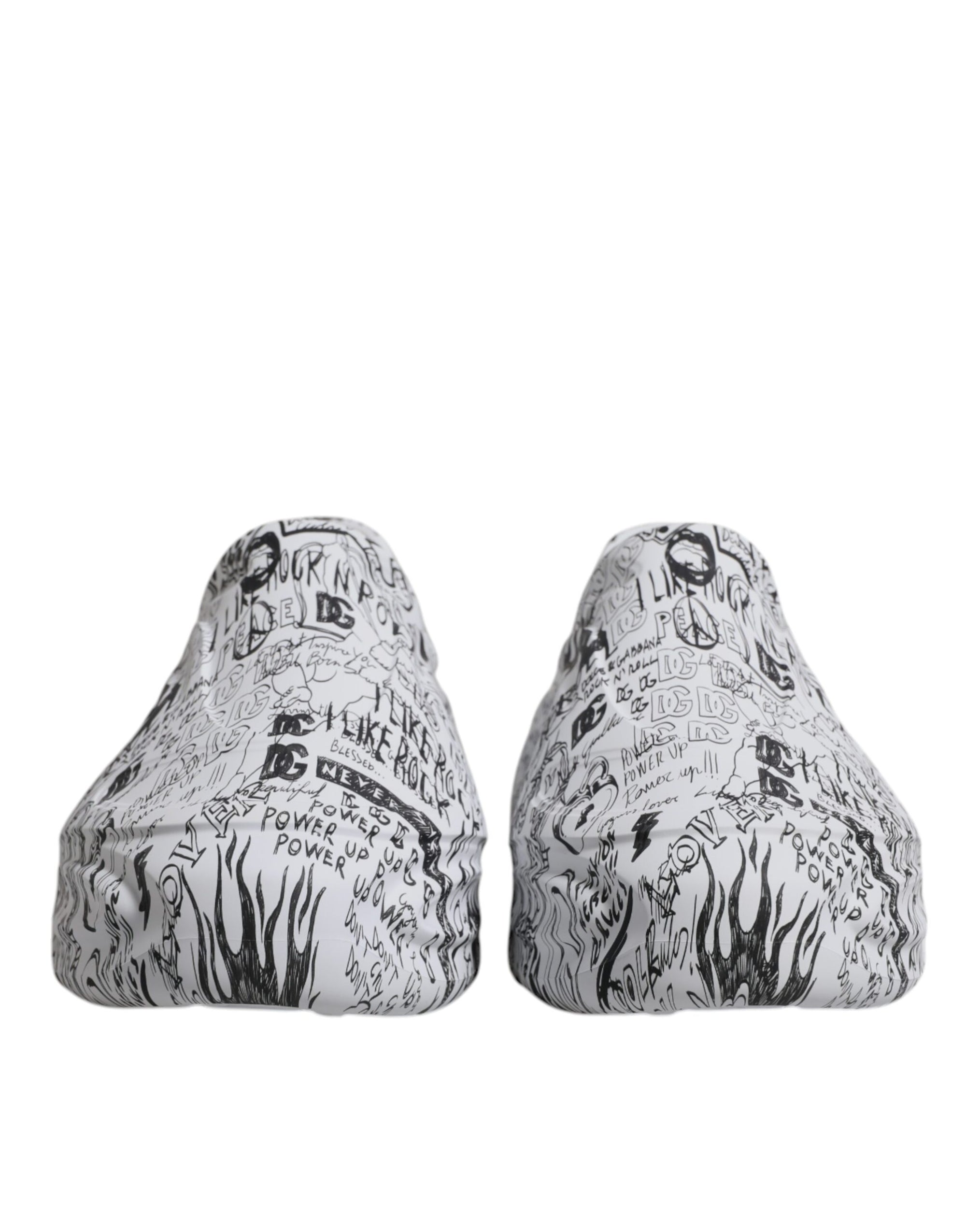 Dolce &amp; Gabbana White Black Graffiti Daymaster Sneakers Shoes