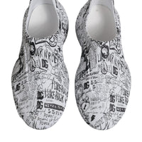 Dolce & Gabbana White Black Graffiti Daymaster Sneakers Shoes