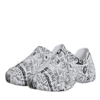 Dolce & Gabbana White Black Graffiti Daymaster Sneakers Shoes