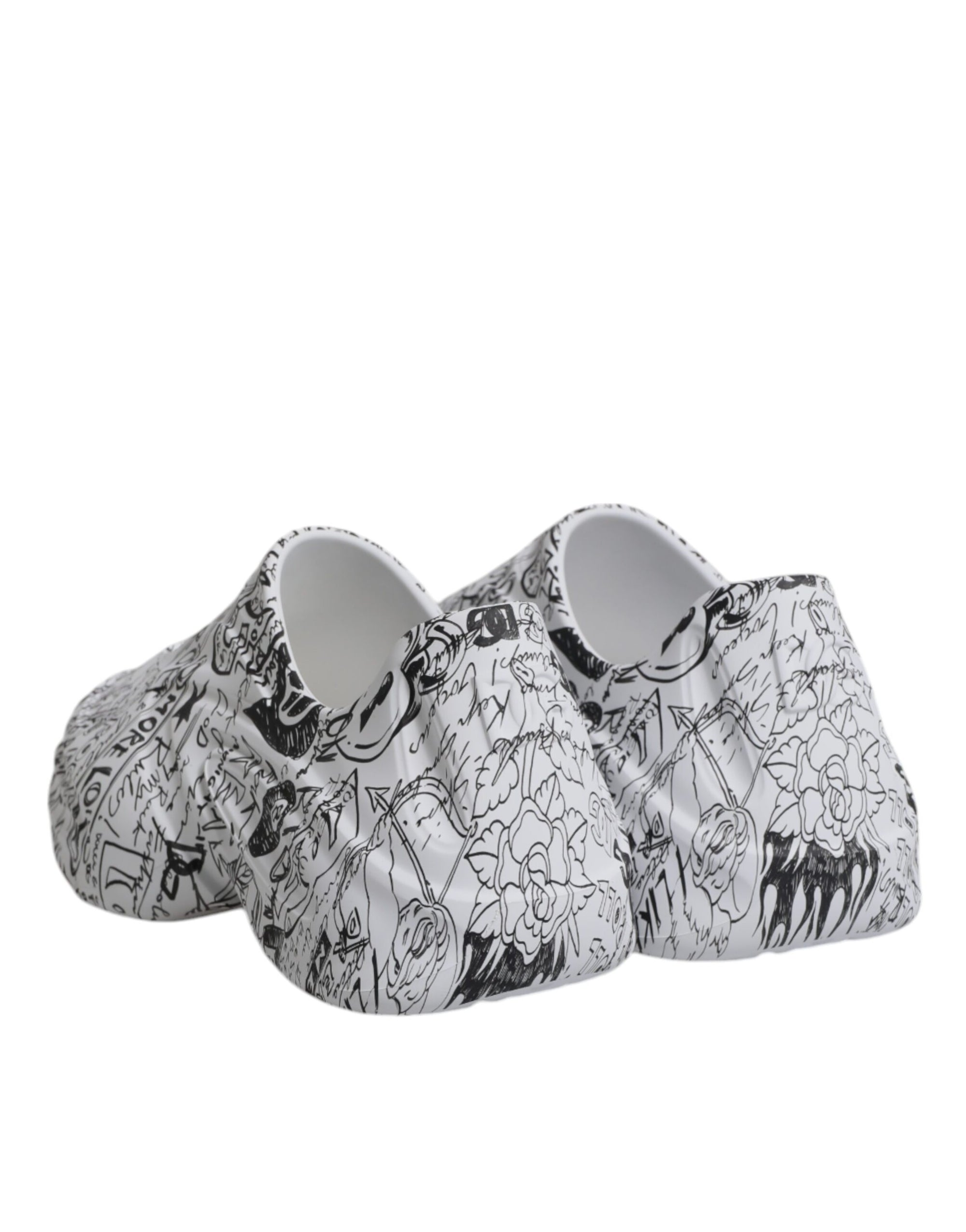 Dolce &amp; Gabbana White Black Graffiti Daymaster Sneakers Shoes