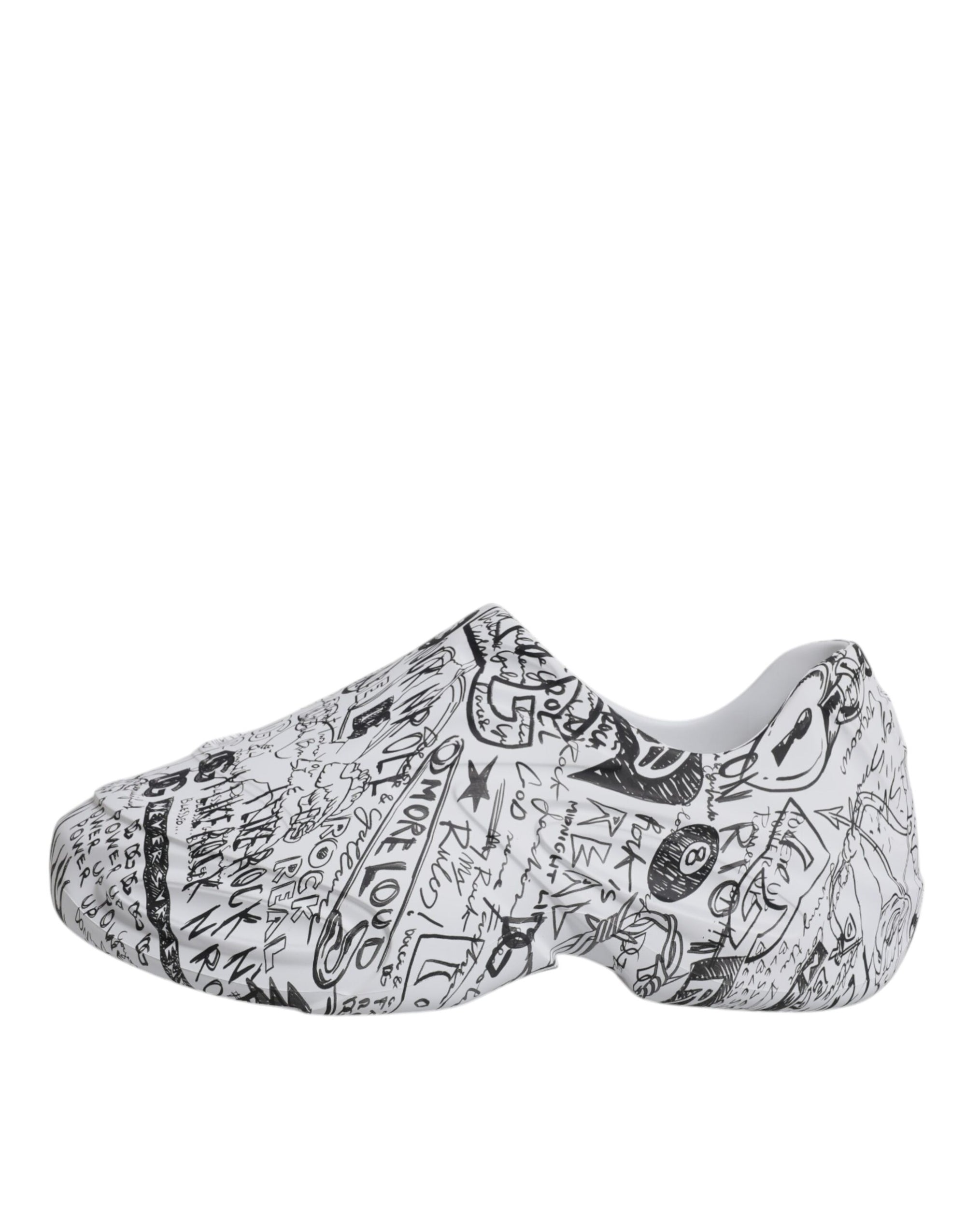 Dolce &amp; Gabbana White Black Graffiti Daymaster Sneakers Shoes
