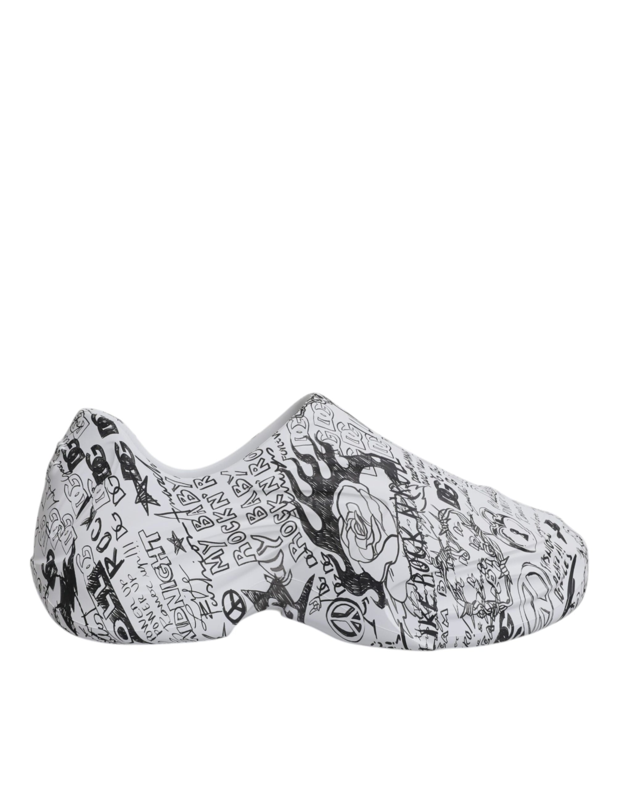 Dolce &amp; Gabbana White Black Graffiti Daymaster Sneakers Shoes
