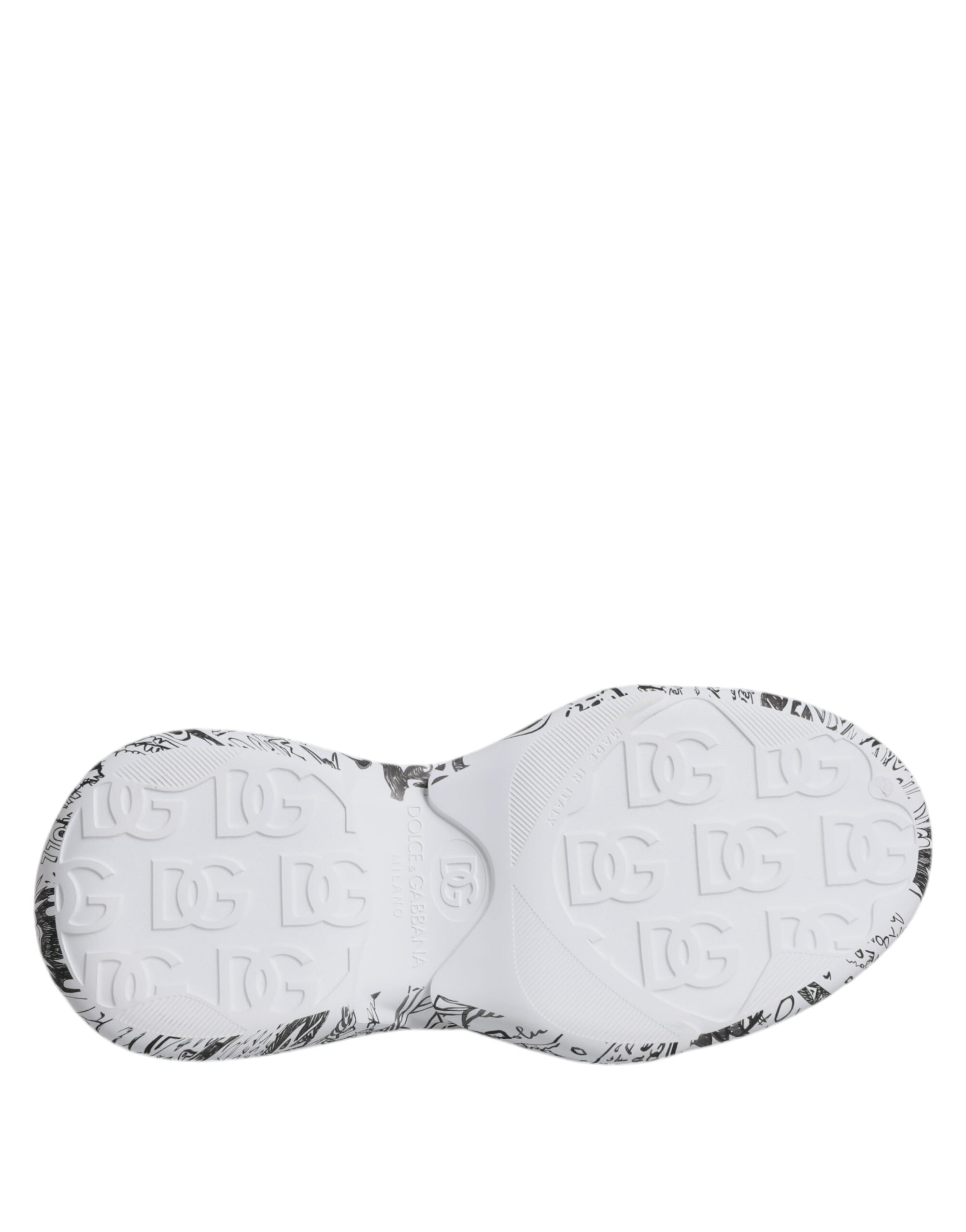 Dolce &amp; Gabbana White Black Graffiti Daymaster Sneakers Shoes