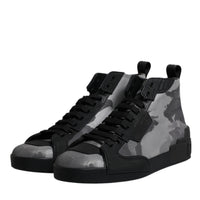 Dolce & Gabbana Multicolor Camouflage High Top Sneakers Shoes