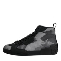 Dolce & Gabbana Multicolor Camouflage High Top Sneakers Shoes