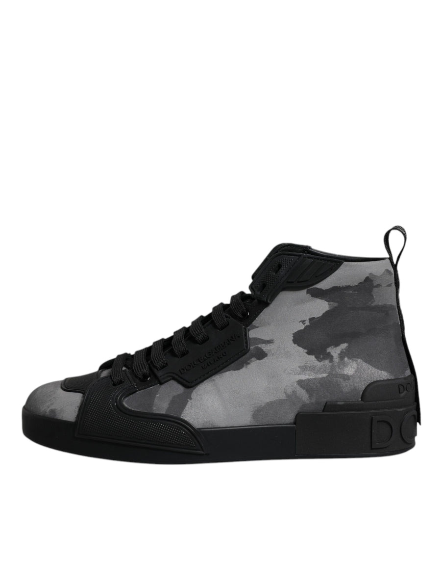 Dolce & Gabbana Multicolor Camouflage High Top Sneakers Shoes